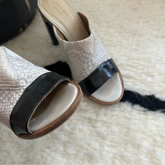Rag & Bone Snake Embossed Leather Peep-Toe Heels - Picture 5 of 8